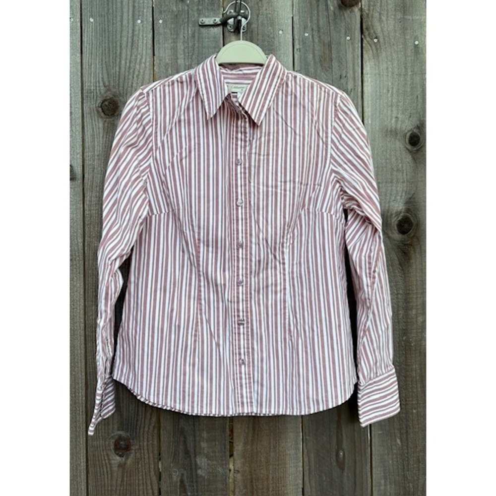 Coldwater Creek Vintage Women's Striped Western Button Down Shirt Blouse Size M